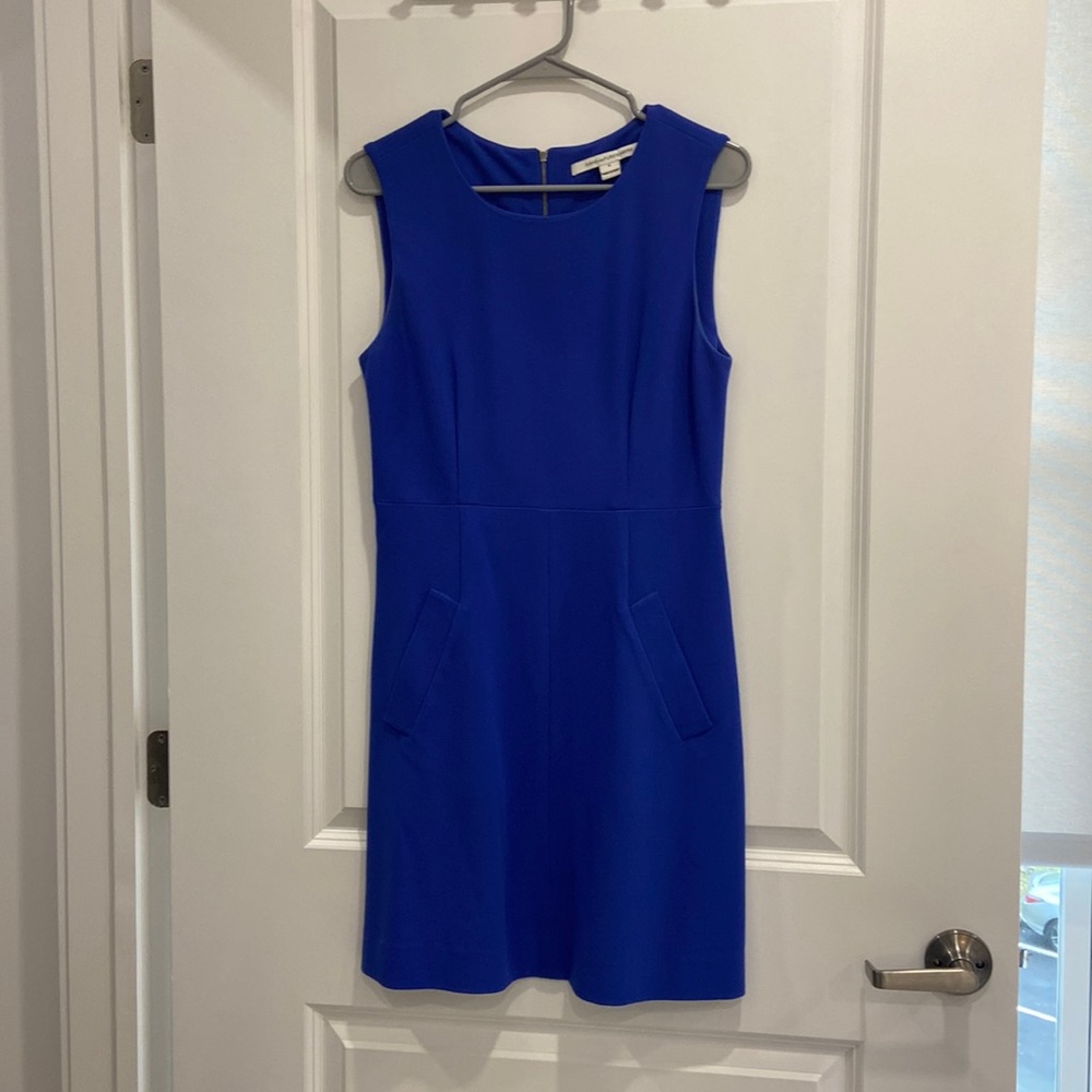 Blue/Purple Diane Von Furstenberg Shift Dress 8 Medium